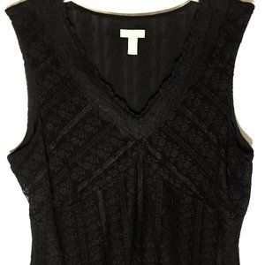 J. Jill - Stretch Lace Top. Color: Black, Size: L